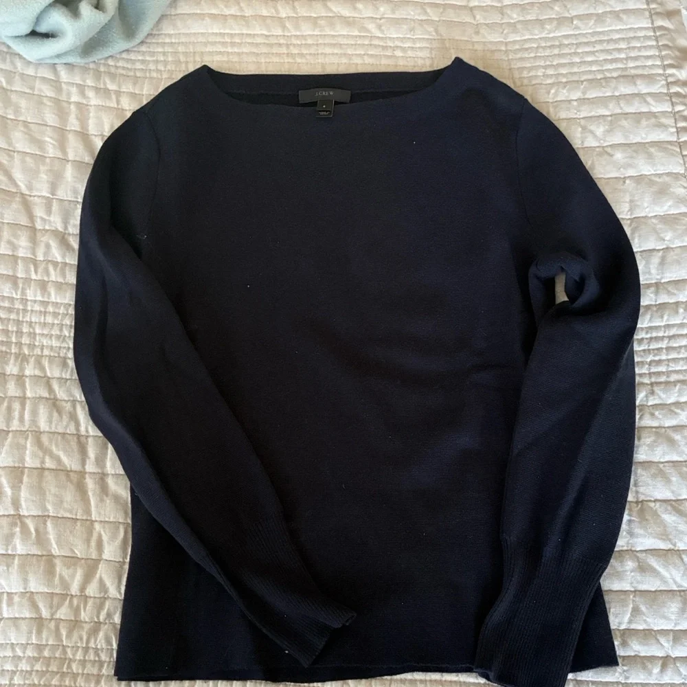 J. Crew Off-the-Shoulder Sweater in Navy